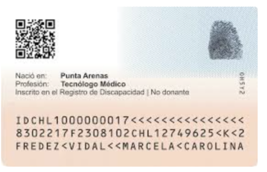 Ejemplo del carnet (reverso)